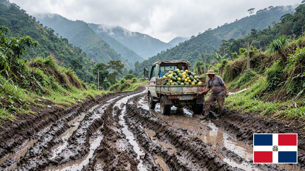 Comunidades de Angosto en Jarabacoa reclaman reconstrucción de carretera y un puente urgente ante pérdidas agrícolas